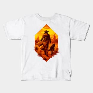 Lone Wanderer and a Loyal Companion - Diamond Frame - Post Apocalyptic Kids T-Shirt